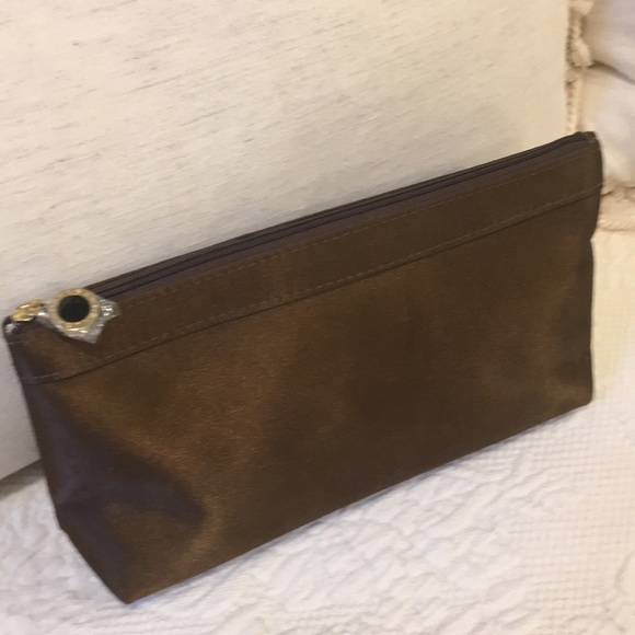 NWOT Bulgari satin brown cosmetics pouch - Picture 4 of 16